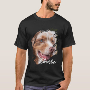 Pet's Simple Modern custom Name and photo T-Shirt