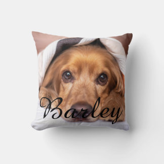 Pet's Simple Modern Elegant Chic Name and Photo Cushion