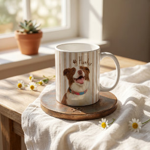 Pet's Simple Modern Name and Photo Coffee Mug