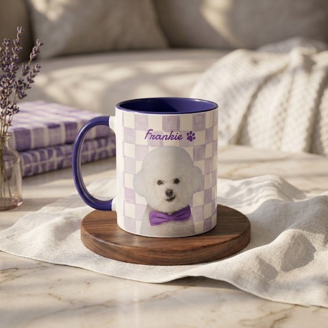 Pet's Simple Modern Name and Photo Mug (Creator Uploaded)