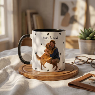 Pet's Simple Modern Name and Photo Mug
