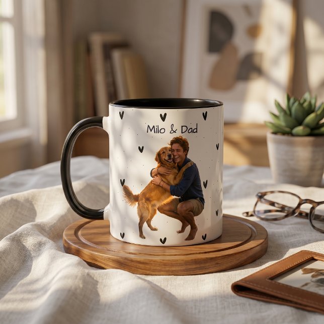 Pet's Simple Modern Name and Photo Mug (Creator Uploaded)