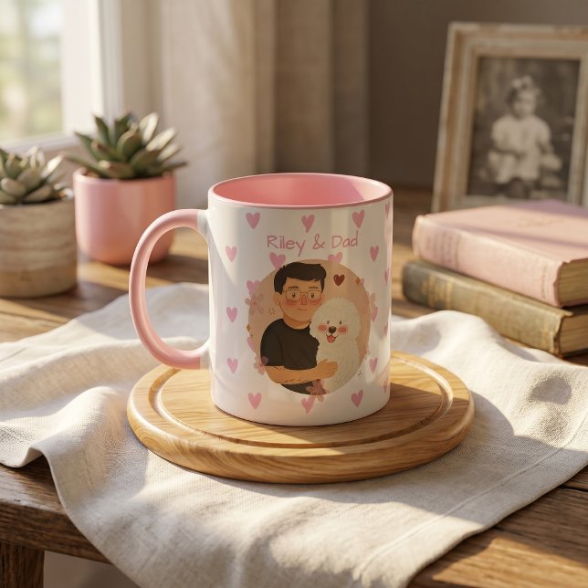 Pet's Simple Modern Name and Photo Mug (Creator Uploaded)