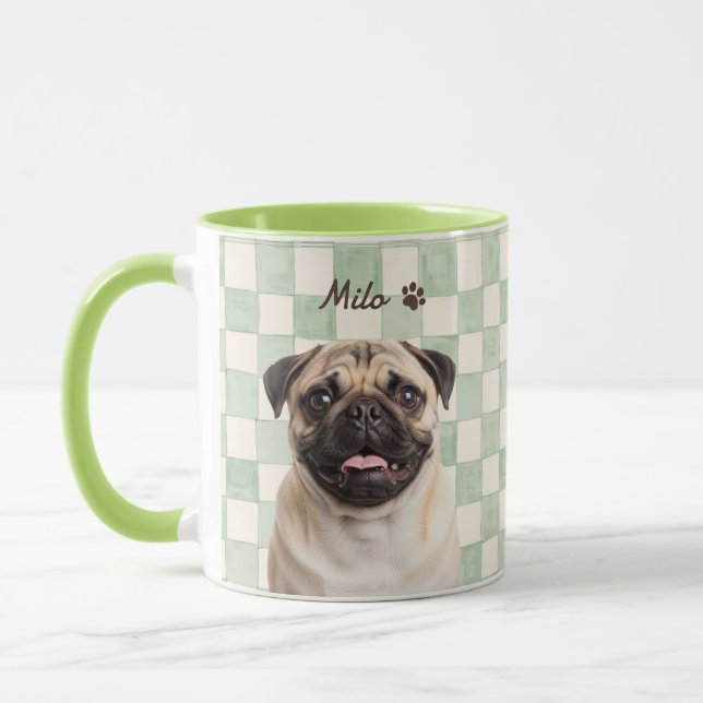 Pet's Simple Modern Name and Photo Mug (Left)