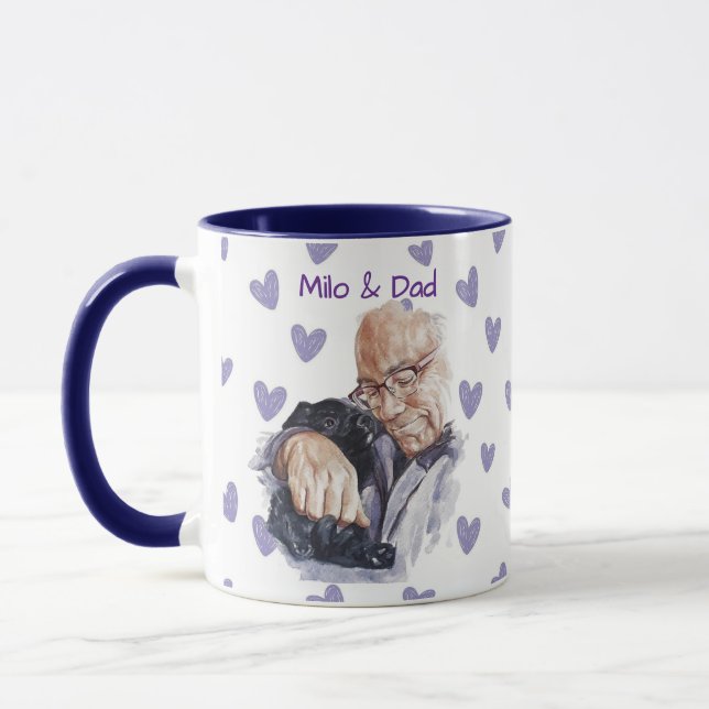 Pet's Simple Modern Name and Photo Mug (Left)