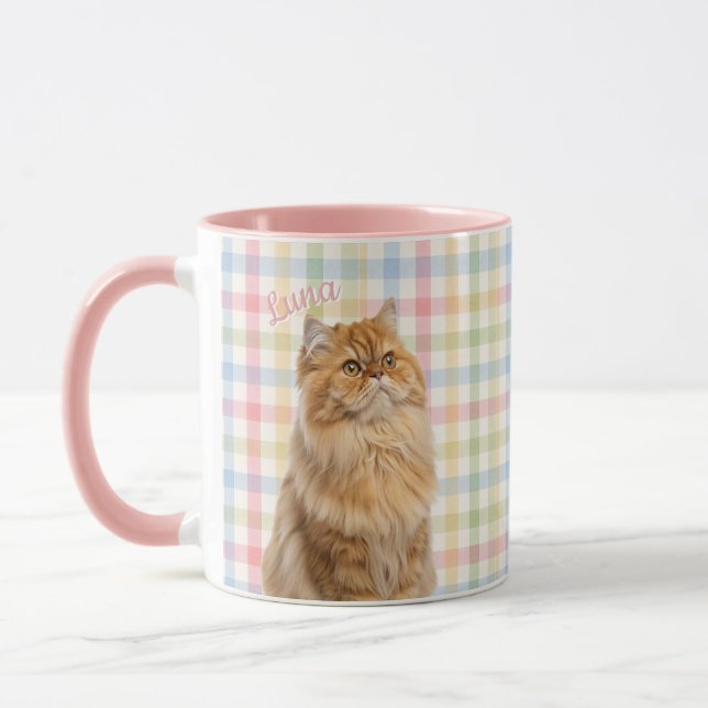 Pet's Simple Modern Name and Photo Mug (Left)