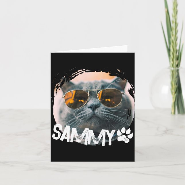 Pets Simple Modern Nge Cool Name And Photo  Card (Front)