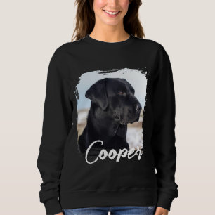 Pet's Simple Modern Typography Name and Photo Sweatshirt