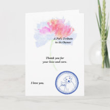 Pet's Tribute to Owner Poem Folded Card.