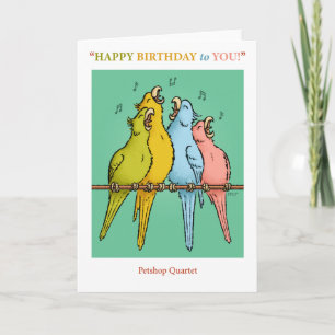 Petshop Quartet Birthday Card