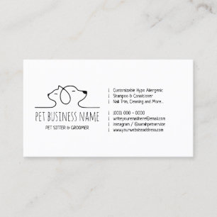 Petsitter dog and cat logo veterinary business card