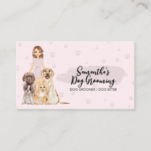 PetSitter dog veterinary Cartoon Business Card