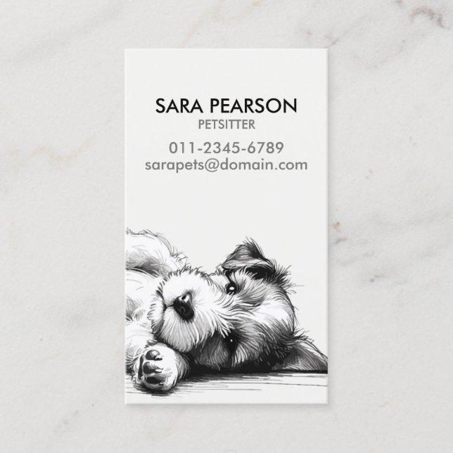 Petsitter Pet Minder Animals Dogs Business Card (Front)