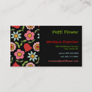 Petti Flower - Black - Business Card