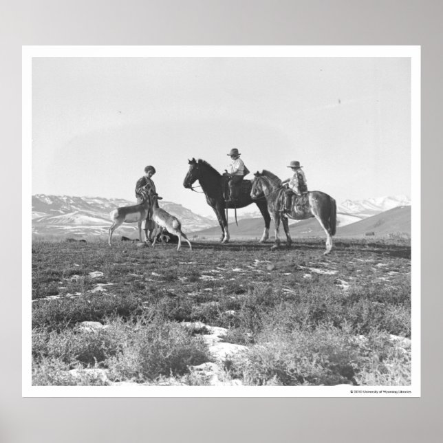Petting Antelopes. Poster (Front)