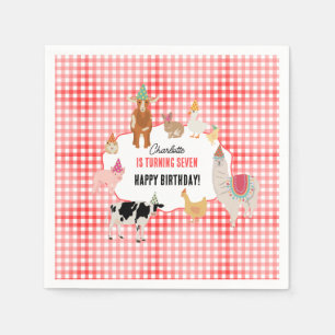Petting Zoo Party Animals Barnyard Birthday Kids Napkin