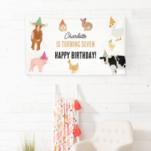 Petting Zoo Party Animals Barnyard Birthday Theme Banner