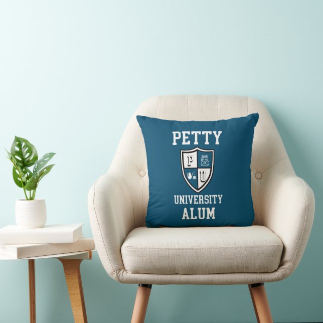 Petty University Alum grad blue personalised funny Cushion (Chair)