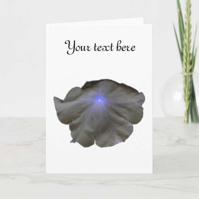 Petunia Black and Blue Custom Greeting Card (Front)