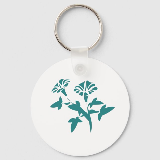 Petunia Flower Stylised Key Ring (Front)