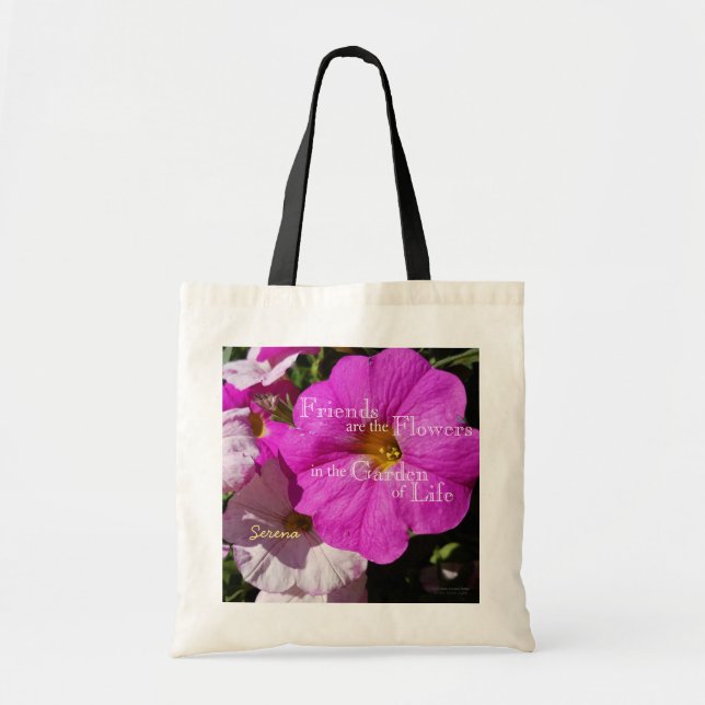 Petunia Flowers / Bright Pink And Pale Pink / Tote Bag (Front)