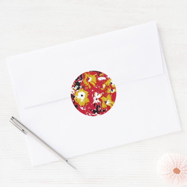 PETUNIA FLOWERS CLASSIC ROUND STICKER (Envelope)