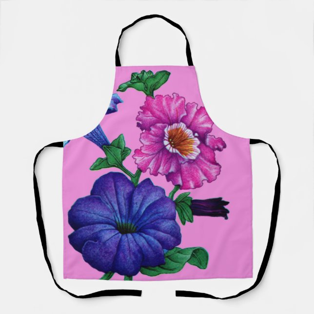petunia flowers print apron (Front)