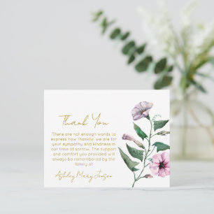 Petunia   Funeral Thank You Card Bereavement 