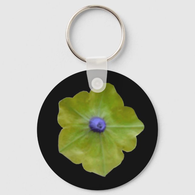 Petunia Green and Blue Keychain (Front)