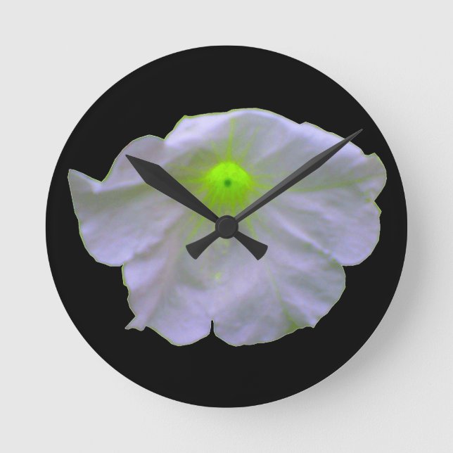 Petunia Green Glow Wall Clock (Front)