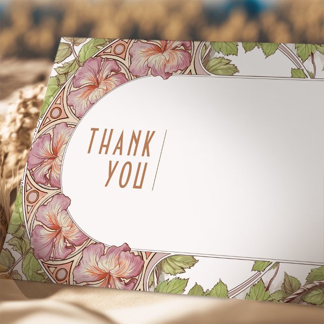 Petunia Insert Thank You Vintage Art Nouveau Invitation (Creator Uploaded)