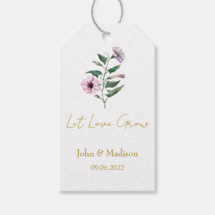 Petunia Let love grow wedding seed Gift Tags