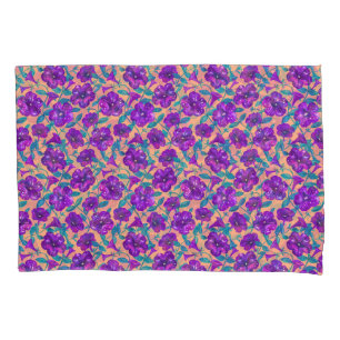 Petunia Night Sky on apricot background Throw Pill Pillowcase