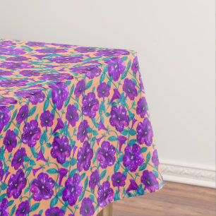 Petunia Night Sky on apricot background Throw Pill Tablecloth