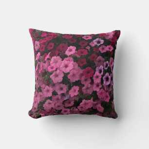 Petunia Porch Flowers Pink Purple Lavender Garden Cushion