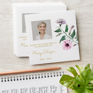 Petunia   Simple Photo Funeral Seed Envelope