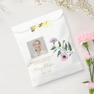 Petunia   Simple Photo Funeral Seed Favour Bag