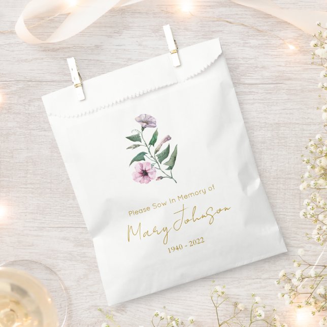 Petunia | Simple Seed packet Funeral  Favour Bag (Clipped)