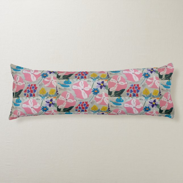 Petunia & Summer Flowers Body Cushion (Front)