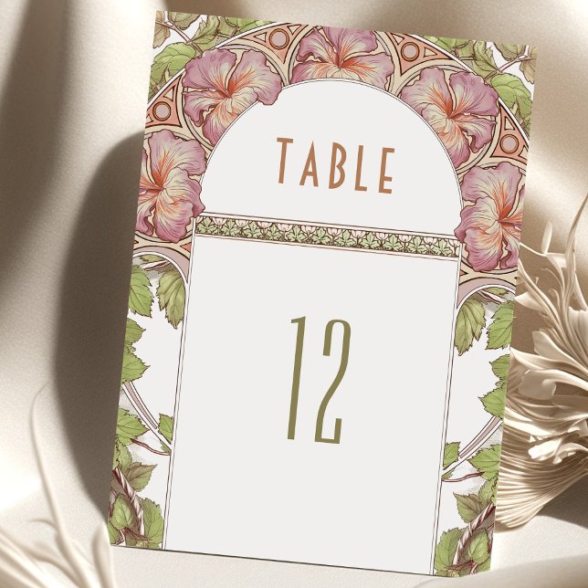 Petunia Table Numbers Vintage Art Nouveau Wedding (Creator Uploaded)