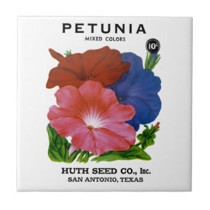 Petunia Vintage Seed Packet Ceramic Tile