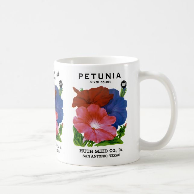 Petunia Vintage Seed Packet Coffee Mug (Right)