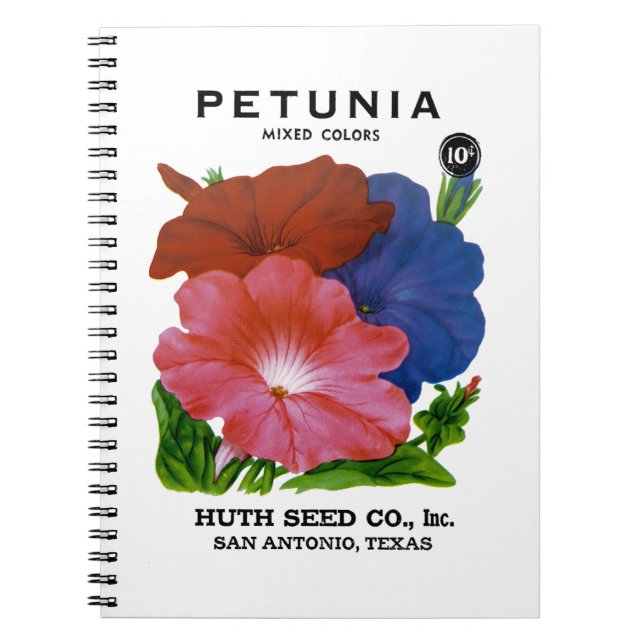 Petunia Vintage Seed Packet Notebook (Front)