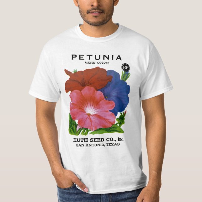 Petunia Vintage Seed Packet T-Shirt (Front)