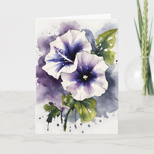 Petunia - Watercolor flowers Card (Front)
