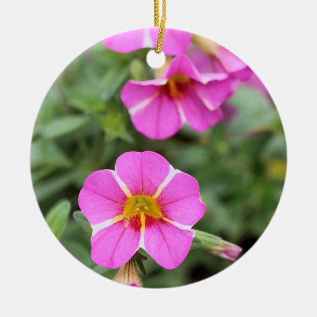 Petunias Ceramic Ornament (Front)