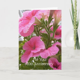 Petunias Personalised 70th Wedding Anniversary Card