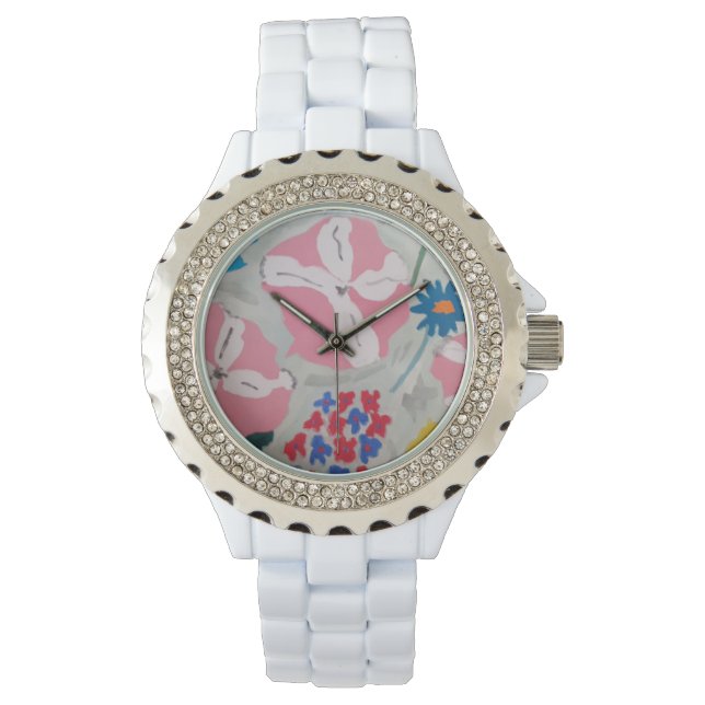 Petunias & Summer Flowers Ladies Watch (Front)