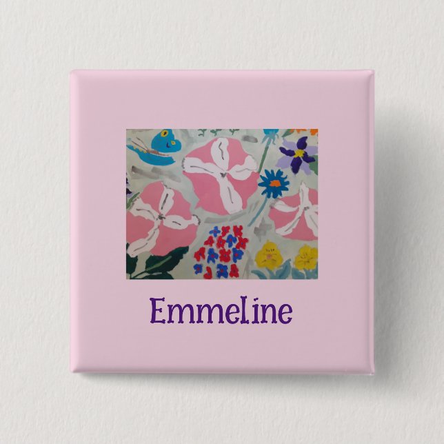 Petunias & Summer Flowers Personalized  15 Cm Square Badge (Front)