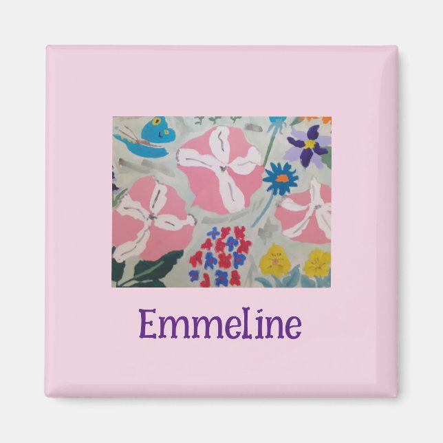 Petunias & Summer Flowers Personalized Magnet (Front)